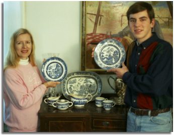 Patricia and David Mitchell with modern and antique Willow