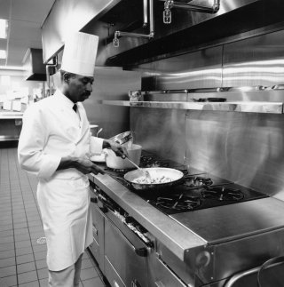 Chef Ed Swann in the Shields Tavern kitchen